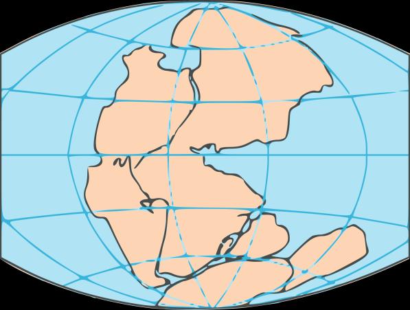4 a) Figure 2 shows the continent which covered the earth about 300 million years ago.