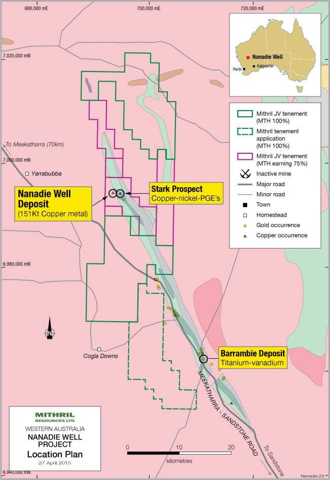 97g/t gold No previous ground EM on any of the targets and no previous drilling on 4 of the 5 targets Mithril Resources Ltd (ASX: MTH) is pleased to advise that 5 new targets adjacent to, and along