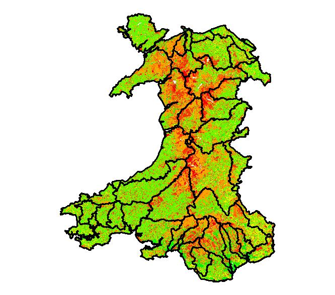 LUCI parallelised & running over all of Wales 42 catchments / catchment bundles 5x5m resolution ~800 million points for each output layer Approx 1 day computer effort to reconcile data Approx 1 day