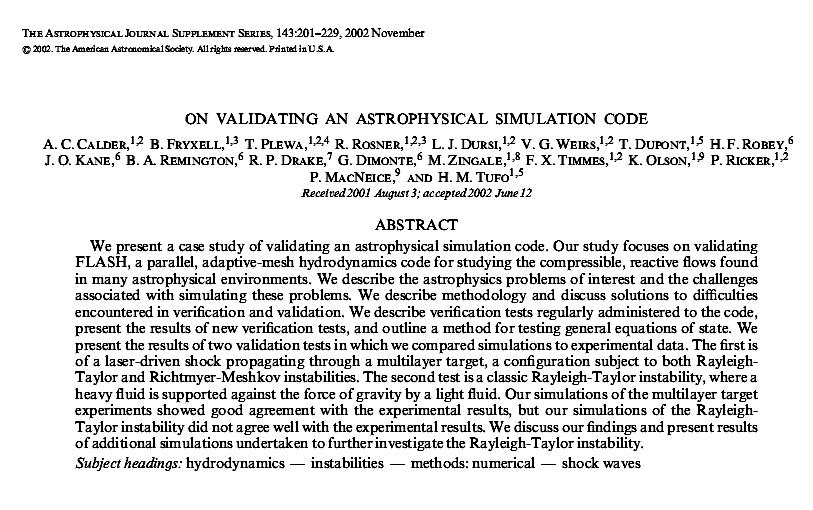 V&V in Astrophysics Verification ranging from simple