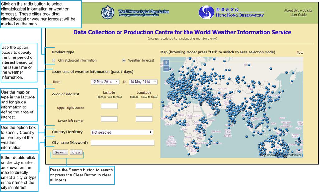 1. Search and access Users can use the web-based graphical user interface to search the product catalog and browse the weather information