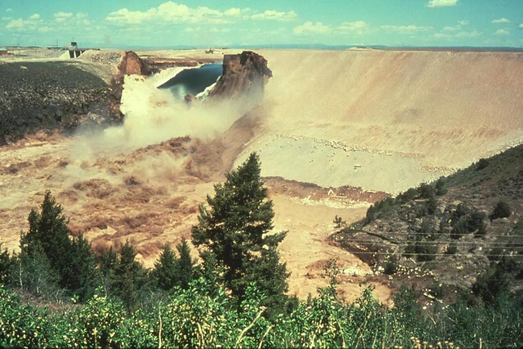 Failure of Geostructures Teton Dam in Idaho failed in 1976, only a few months after the embankment had been completed and the reservoir began