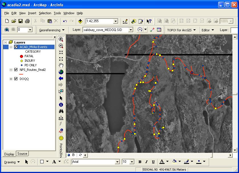 Add Data to GIS Event Table Once the STARS data has fields for ROUTE_IDEN and MP_CRASH then the data can be attached to a GIS map as an EVENT TABLE.