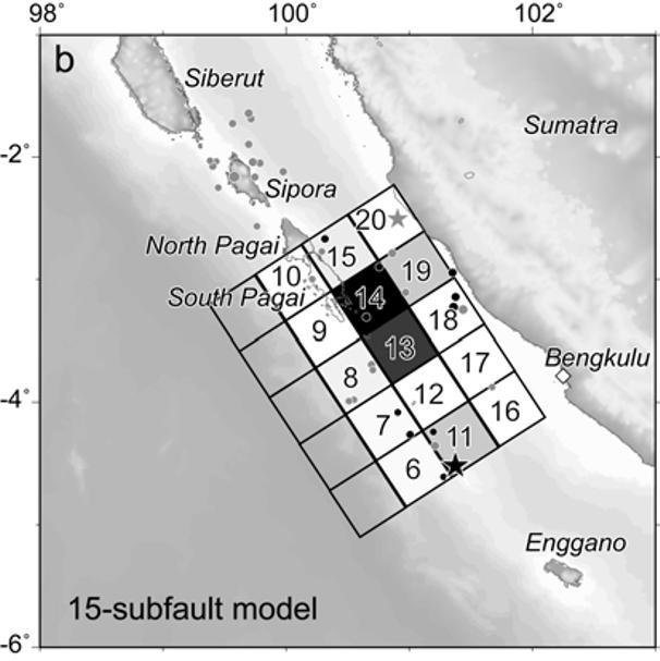Y. FUJII AND K. SATAKE: TSUNAMI WAVEFORM INVERSION OF THE 2007 SOUTHERN SUMATRA EARTHQUAKE 995 Table 2. Slip distributions estimated by tsunami waveform inversions with different subfault models. No.