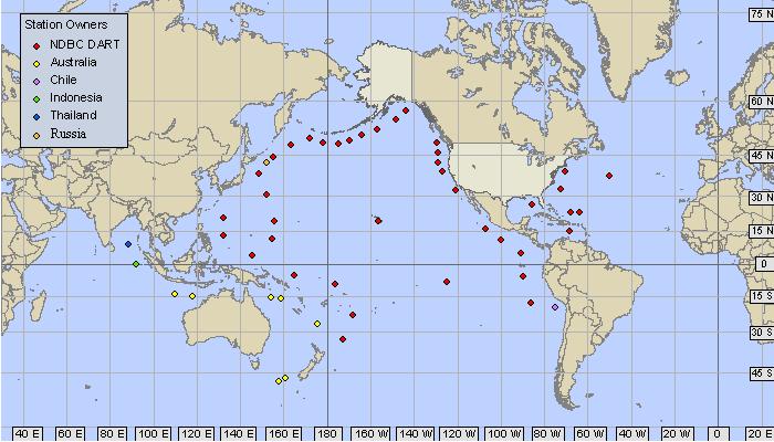 Figure 3. Locations of DART Buoys Source: NOAA National Data Buoy Center, http://www.ndbc.noaa.gov/dart.shtml Notes: The United States owns and operates 39 of the DART Buoys.