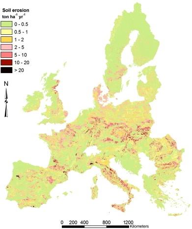 European erosion map (100 m