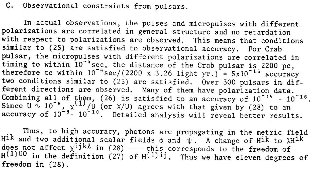 Observational Constraints from Pulsars 2014.05.