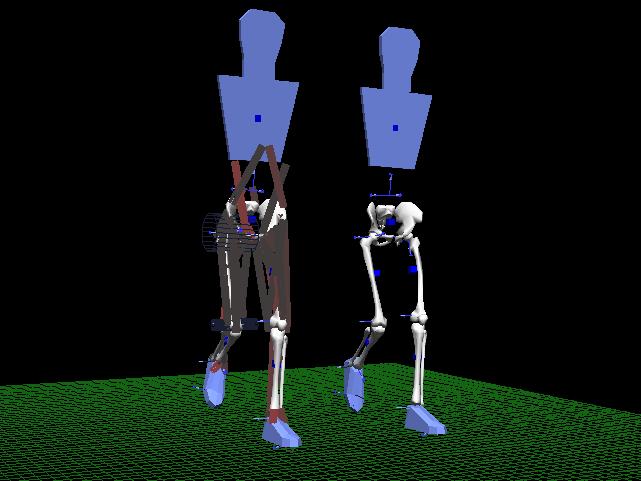 172 Introduction to Robotics, Marc Toussaint 11:16 Models of human bipedal locomotion Human model with 23 DoFs, 54 muscles Compare human walking data with model Model: optimize energy-per-distance