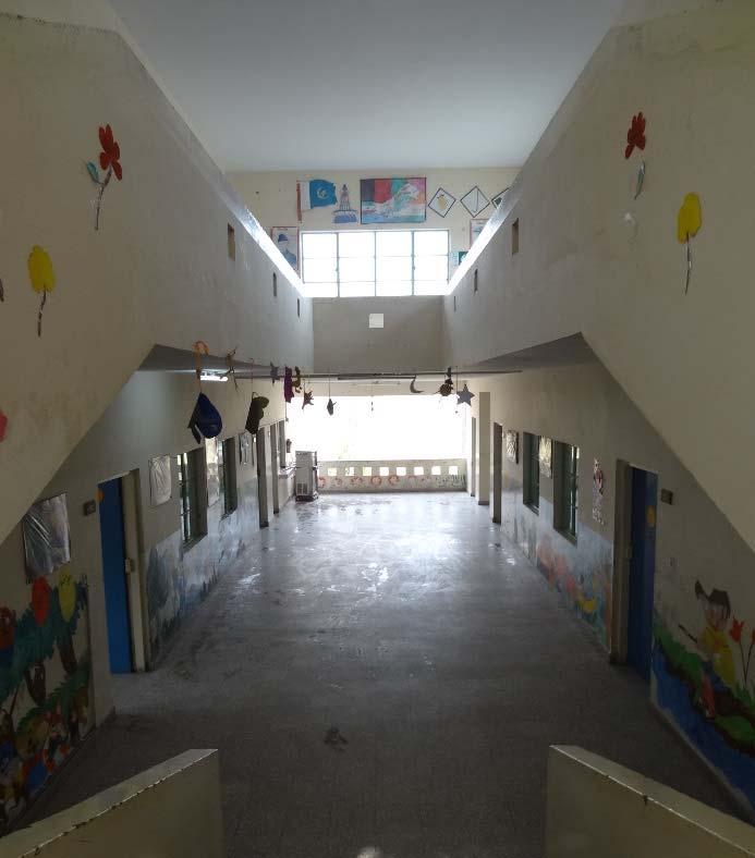 Figure 3.7: Two-story corridor space between classrooms. 3.1.3.4 Mansehra Mansehra is located in the mountains in the north of Pakistan, and the region is prone to earthquakes.