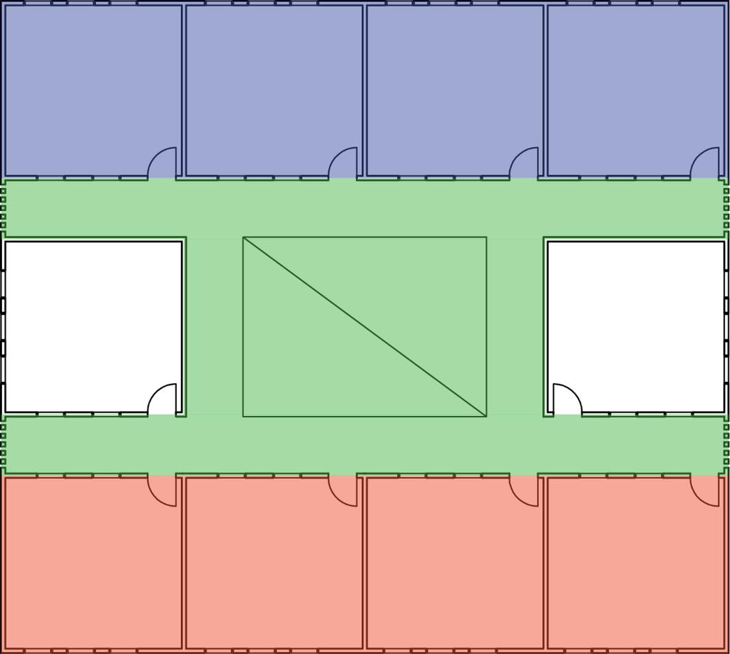77 Figure 4.24: Plan of school with courtyard showing the different zones.