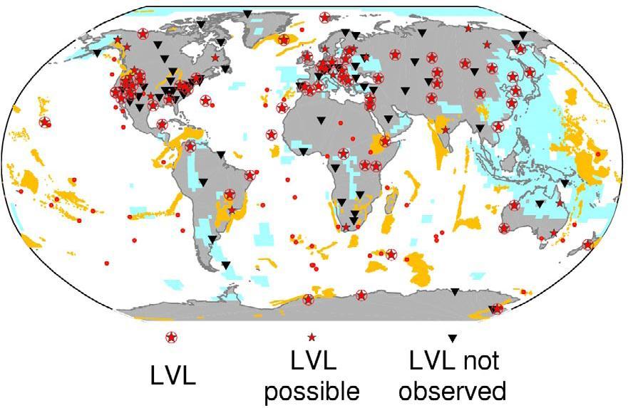 Igneous provinces Sampling and Alternate Explanations Subduction zone Hotspots Explanations: Few in subduction zones dehydration Few in high temperatures zones - affect water