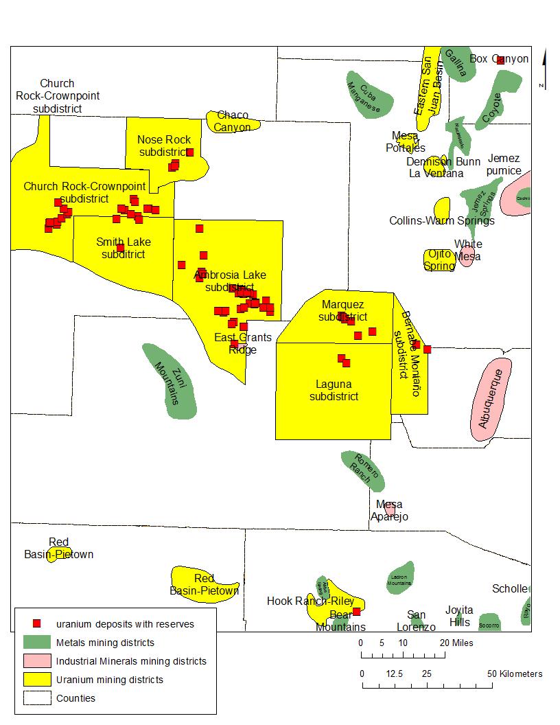 Deposits with uranium resources in New Mexico (McLemore and