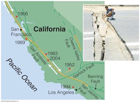 Rifts, Faults, Earthquakes The San Andreas fault in