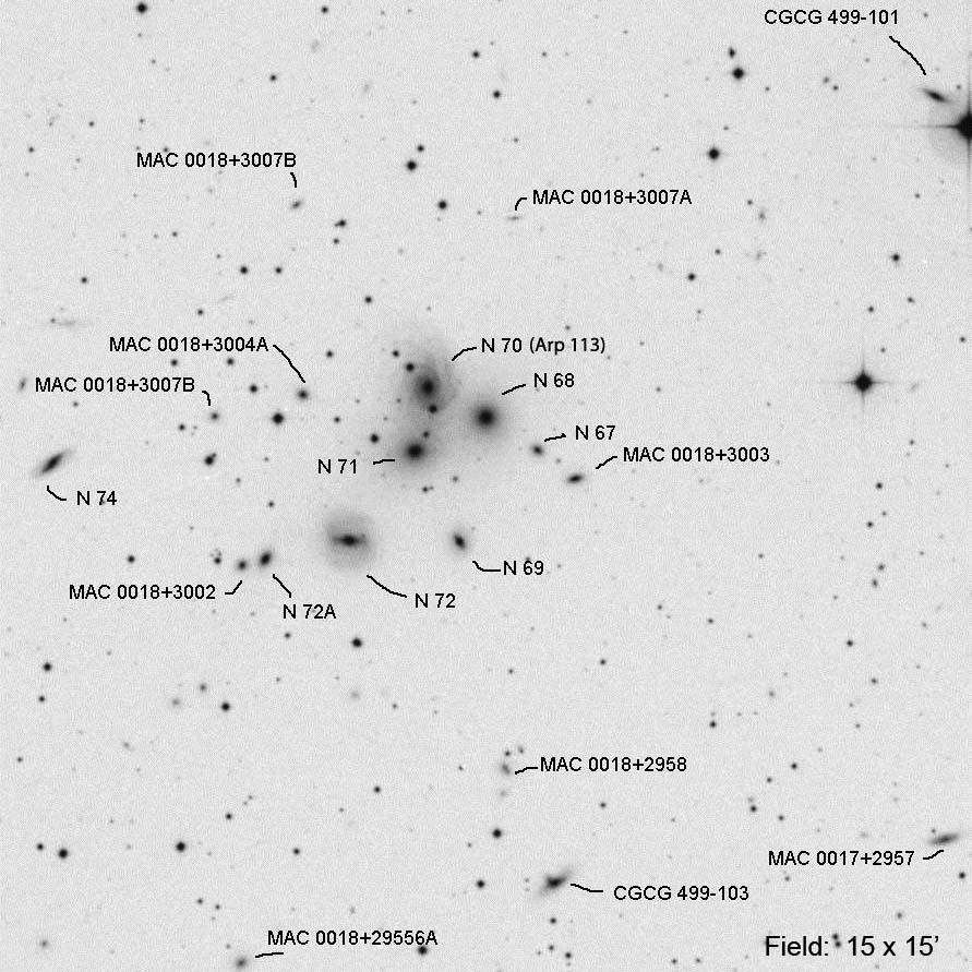 GC 68 (Andromeda) Includes Arp 113 RA Dec Mag1 # of galaxies 00 18 18.