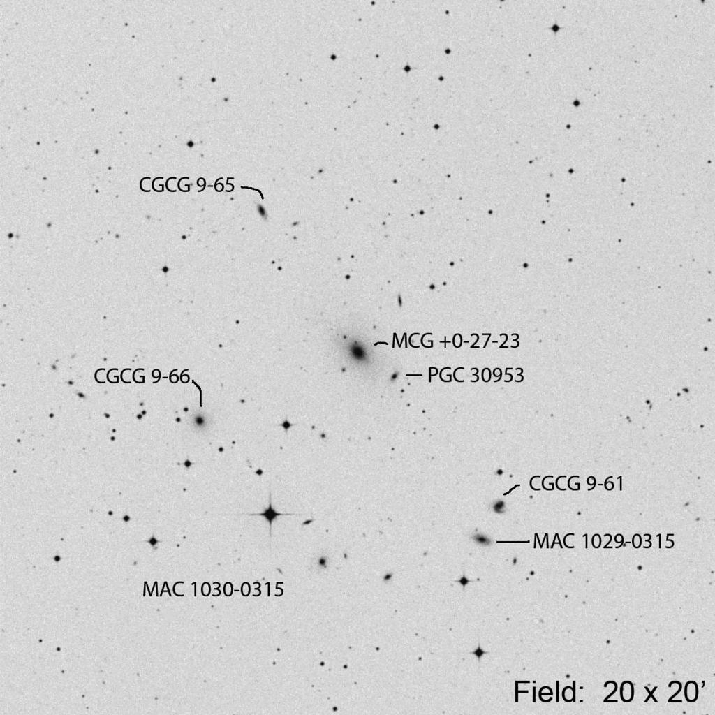 MCG +0-27-23 (Sextans) Other ID RA Dec Mag1 # of galaxies MKW 2 10 30 10.