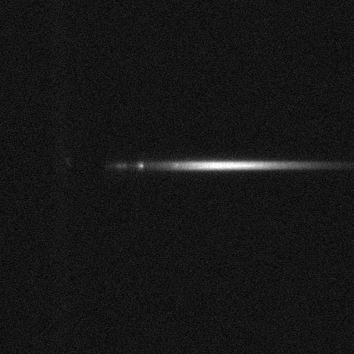 Furthermore we see that we have a dim spot to the left of the picture which corresponds to wavelength of about 630 nm and it is identified as the pump beam wavelength from the excitation light.
