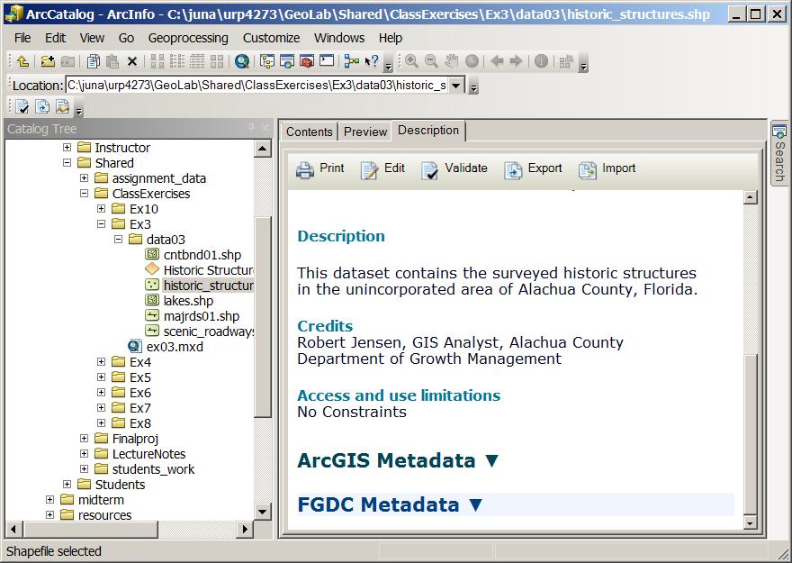 Metadata /Data Documentation /Item Description What is