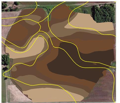 There were three parts to the analysis: 1) comparing organic matter (OM) estimations using precise soil mapping to the estimations of interpolated 2.