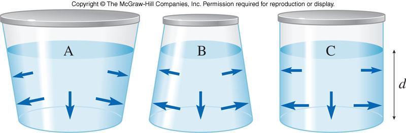 Lecture 10 21/34 Phys 220 Pressure versus Depth For a fluid in an open container: The pressure is the same