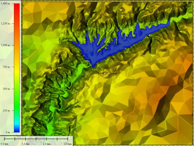 Figure 2. The detailed 10 km setting. This computational mesh is finer than the entire 87 km setting. 3.