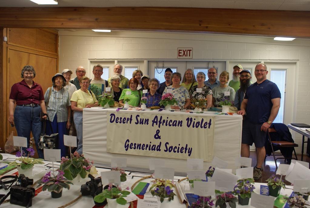 Desert Sun African Violet & Gesneriad Society Show Officers and Directors of The Gesneriad Society dropped in on the Desert Sun African Violet and Gesneriad Society chapter show.