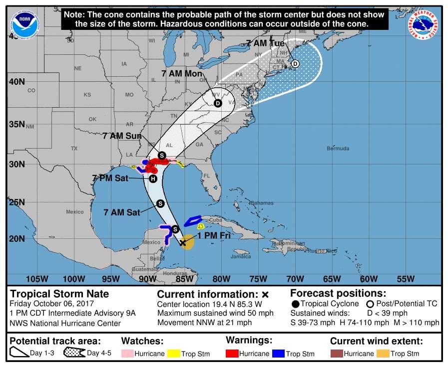 Situation Overview Track forecast has not changed since the 10 am advisory. Hurricane warning remains in effect along the open coastline, with a Tropical Storm Warning around the tidal lakes.