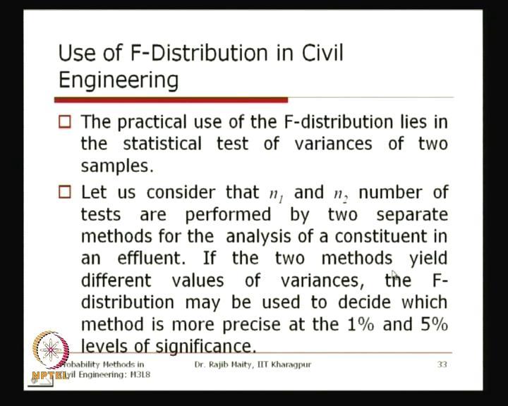 (Refer Slide Time: 53:37) The mean of this F distribution is this nu 1 by nu 1 nu 2 minus 2 for nu 2 greater than 2 and this variance is defined by this nu 1 square multiplied by a nu 1 plus 2