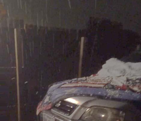 In Plano, hail fell straight down Snapshot from video evidence of