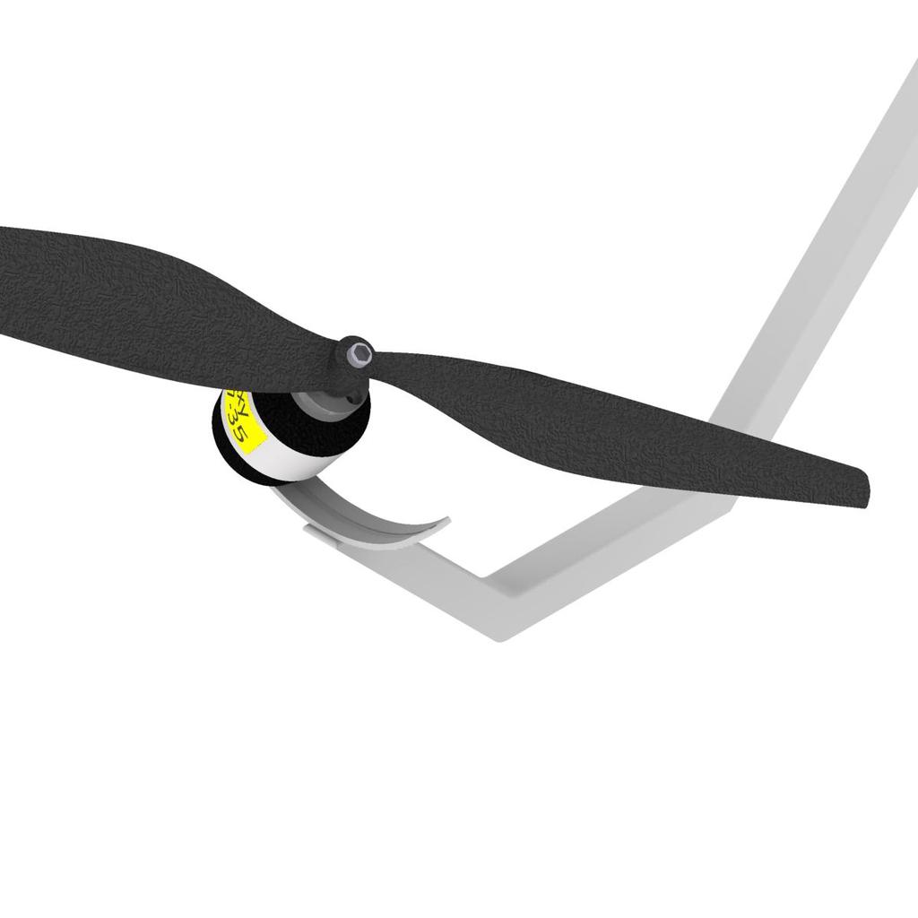 Fig. 4: CAD model of the preliminary prototype of the hexarotor with tilted propellers.