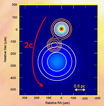Probing inner structure of AGN jets: an example 3C 279 NRAO 530 2011 preliminary Relative declination (mas) 2.5 2 1.5 1 2004.11 2005.39 2006.52 2007.27 2008.54 2009.32 3.4 /yr NRAO 530 0.5 2012 0 0.