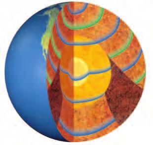 Mapping Earth s Internal Structure As shown in Figure 14, the speeds and paths of seismic waves change as they travel through materials with different densities.