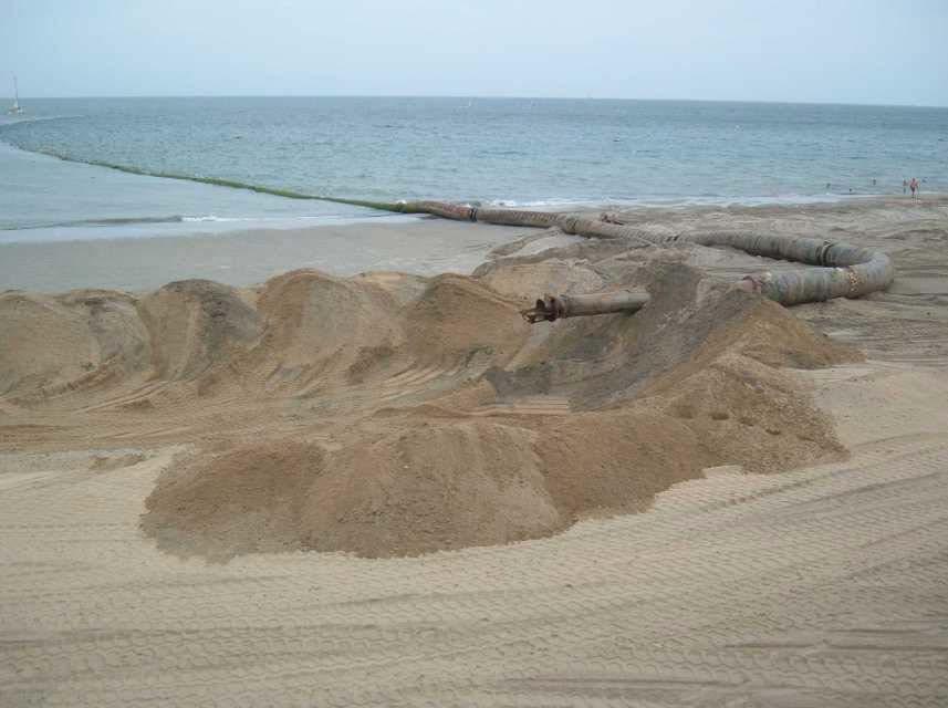 Beach Nourishment During beach nourishment, sand is added to the beach and