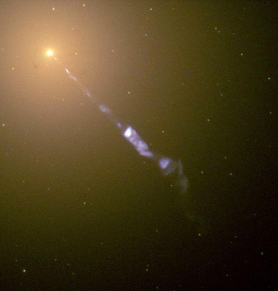 M87: Nearby Radio Galaxy Synchrotron emission produces visible photons.
