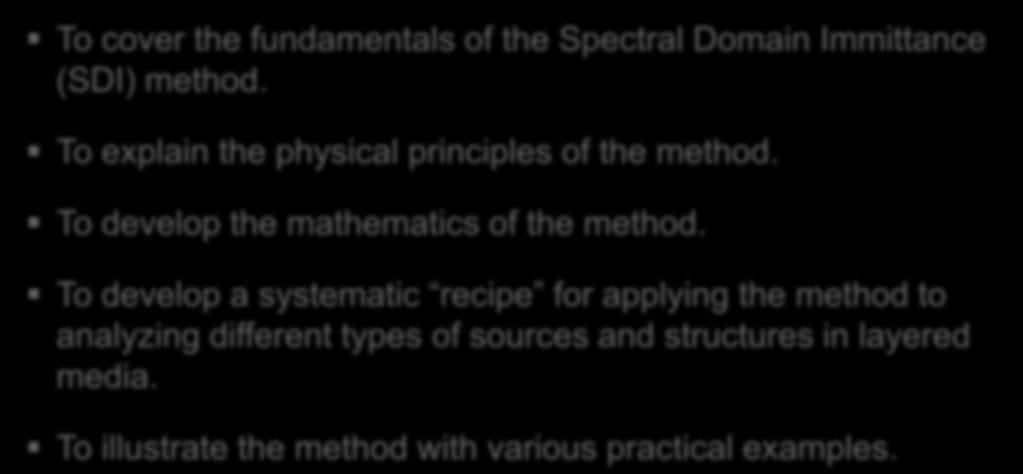 To develop the mathematics of the method.