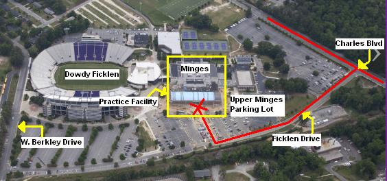 Men s & Women s Basketball & Volleyball EAP: Williams Arena at Minges Coliseum & Men s & Women s Basketball Practice Facility There is one main entrance/exit for emergency access to the Minges