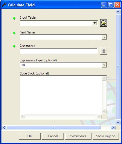 For experienced users, the Field Calculator could be used via the ArcMap table view. iii. Input Table: select the processed Land Cover polygon map layer from the dropdown list. iv.