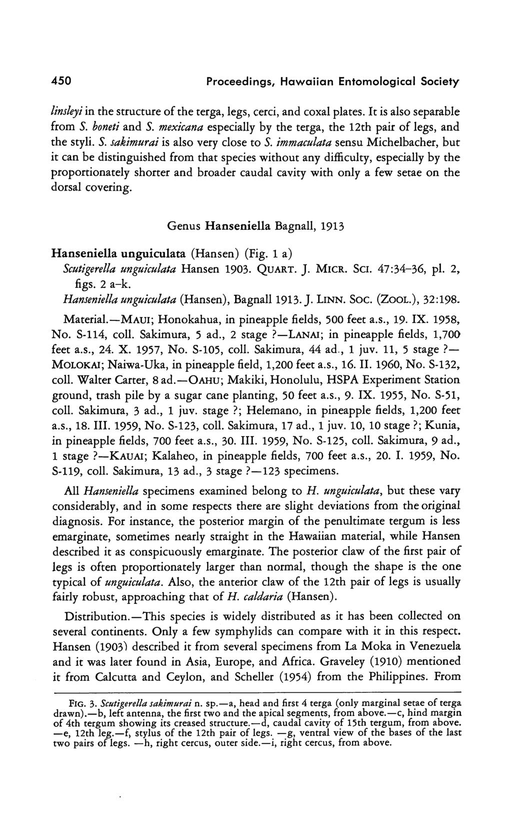 450 Proceedings, Hawaiian Entomological Society linsleyi in the structure of the terga, legs, cerci, and coxal plates. It is also separable from S. boneti and S.