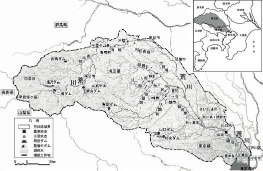 In 1629, the Ara River was artificially shifted west to protect people who lived in Edo (Tokyo) from the flooding. The present plan form of the Ara River was made in that time.