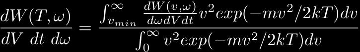 single speed electron expression we just derived over a thermal distribution of speeds M-B means, the probability dp that a particle has a velocity in range d 3 v is assuming velocity distribution is
