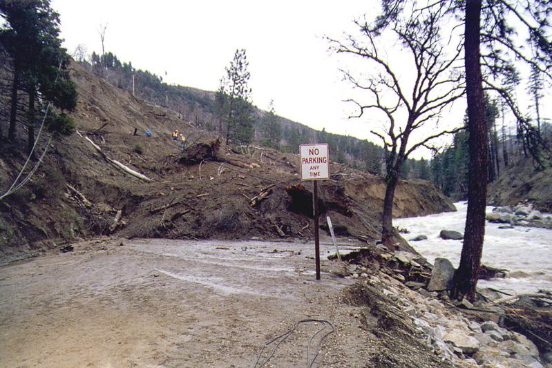 debris jam or dam or levee failure.