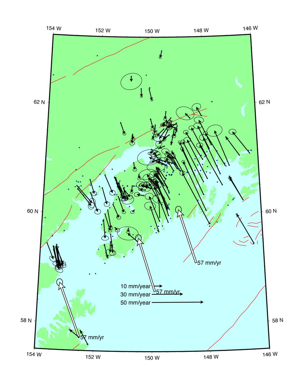 Kenai Combination of locked subduction zone