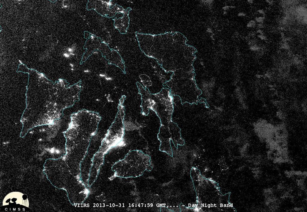 VIIRS Day Night Band 1647Z on October 31, 2013