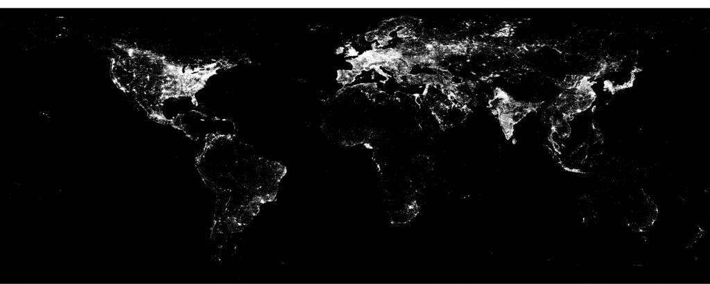 A Global Distribution of Night-Light Intensity Figure A.1: The distribution of average nighttime light emission within country borders, 1992 2012. Data source: NOAA-NGDC.