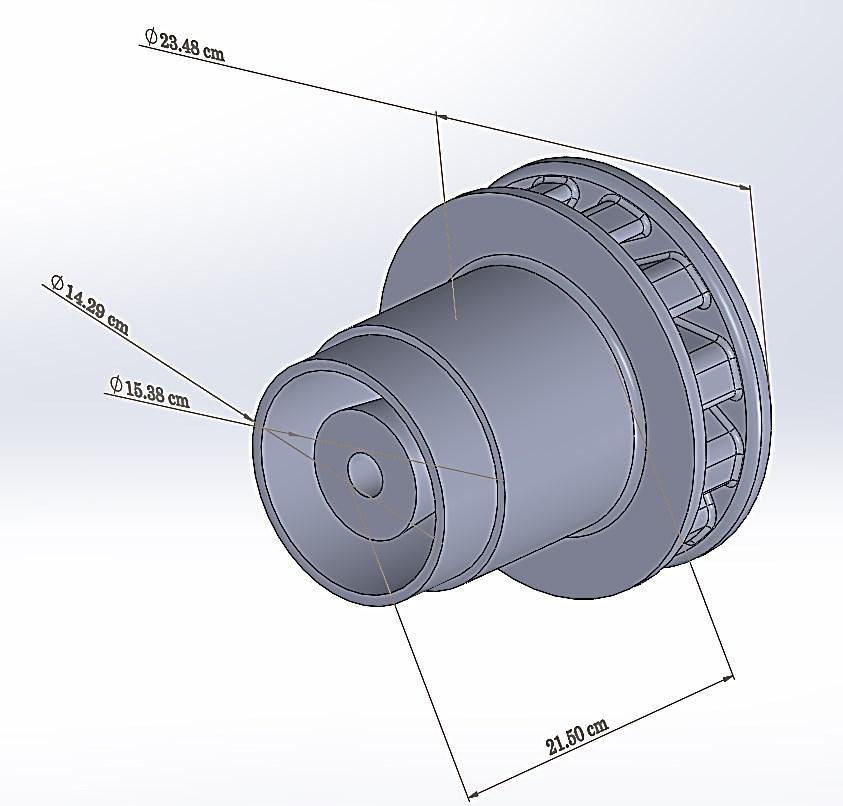 Figure 5:3D CAD model of a single radial swirler Figure 5 shows a CAD