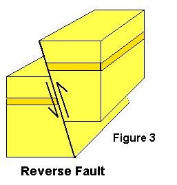 ii) To demonstrate compressional motion and resulting reverse (also called thrust) faults. Hold the foam block models in the air as before and then move the two outer blocks together as in Figure 1C.