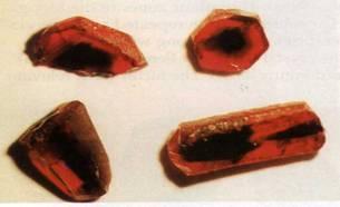 Figure 1 Non-heat-treated Mong Hsu rubies, partly with polished facets, showing black to