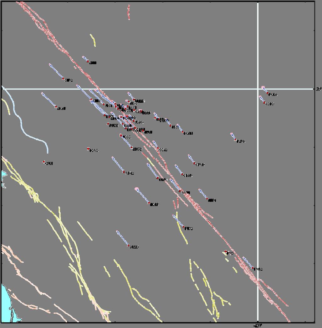 Figure 11: GPS velocities following the Parkfield event.