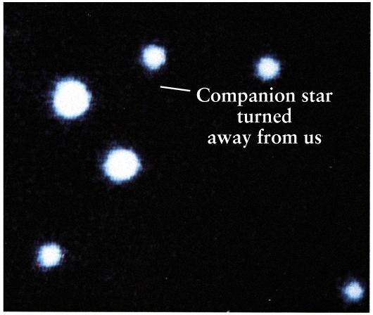 of a very close binary system The two stars were of substantially different mass The high-mass star evolved quickly & died in a supernova The low -mass star survived to the red giant phase The low