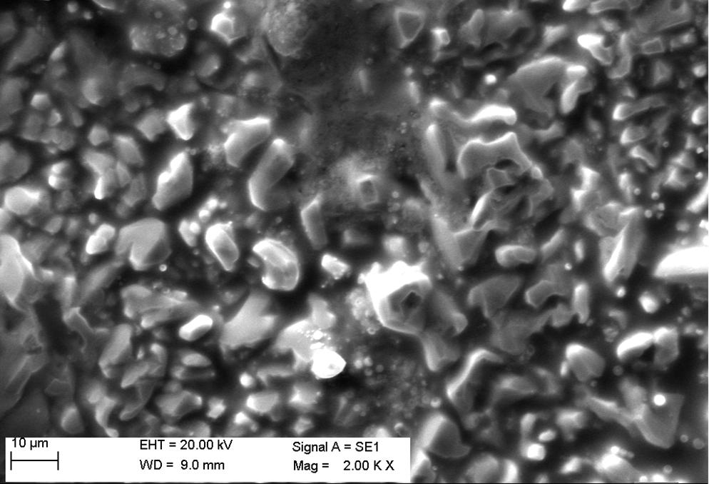 SEM analysis Fig. S3. SEM image of battery graphite powder The SEM image of battery graphite (Fig. S3) shows hexagonal rods with lattice defects due to grinding of the battery graphite rod.