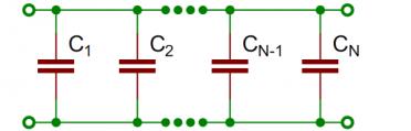 Combining Capacitors in Parallel Combining Capacitors in Parallel Add like resistors in series. C 1 C 1 C 2 C 1 + C 2 Connecting capacitors in parallel is like creating one big capacitor!